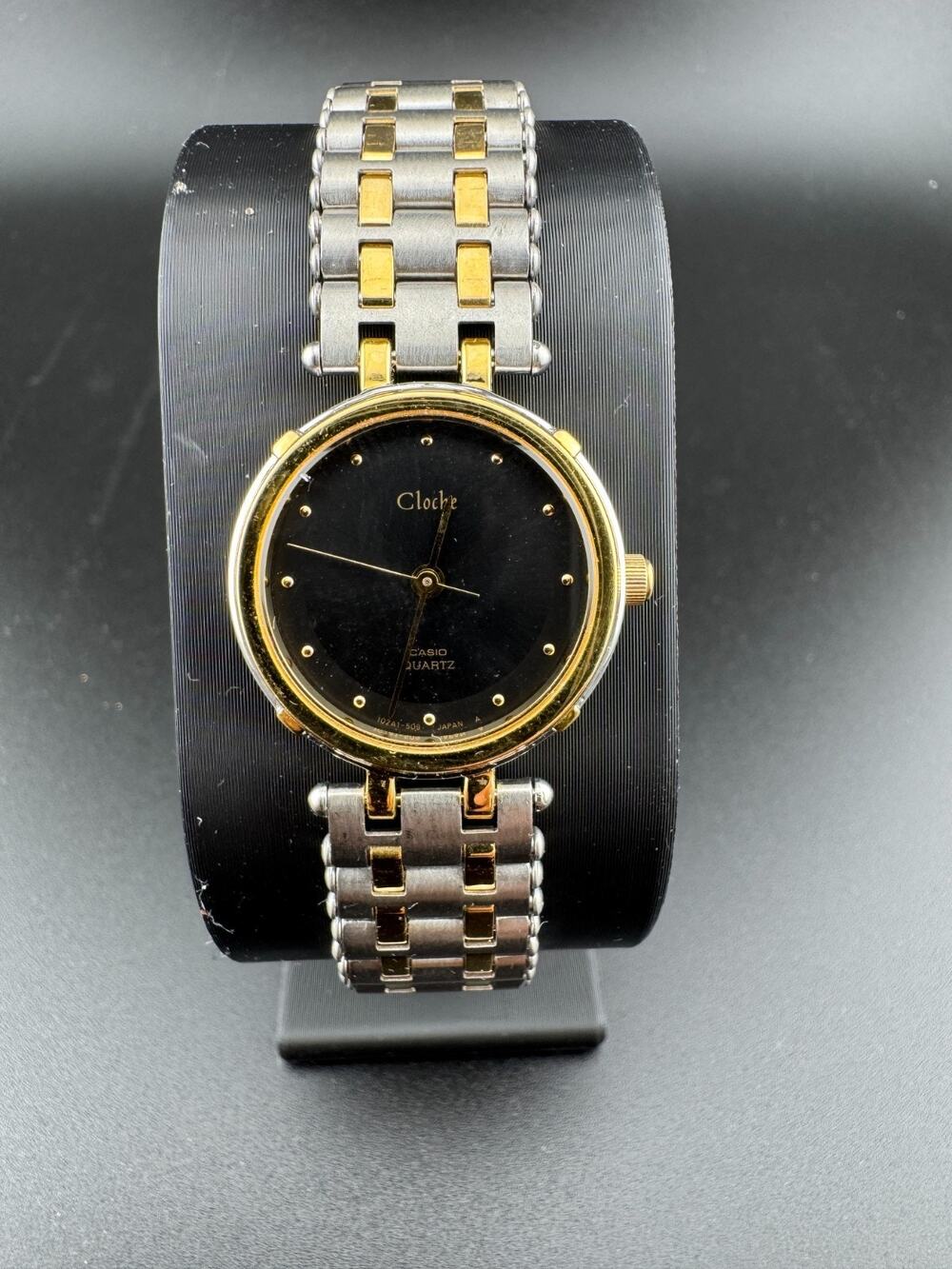 Casio Cloche Quartz Watch Two Tone Black Dial NIB